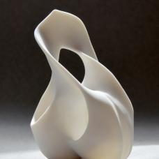 Porcelain sculpture. It has a unglazed surface. 