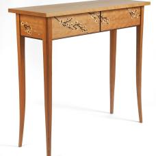 hall table featuring cherry blossom veneer marquetry. 