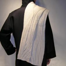 multiple shapes applied &amp;amp; sewn to create sculpted texture and design on boiled wool scarf