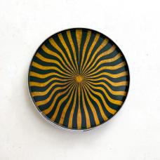 round object  paper  wood  aluminum  paint  dye  varnish  shellac