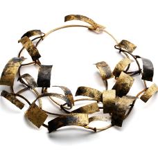 One of a Kind Forged  constructed Patinated bronze &amp;amp; sterling silver