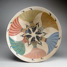 bowl depicting women in dressed holding hands