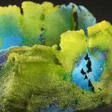 Detail image of distressed pate de verre glass casting.