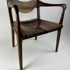 Sculpted Dining/Occasional Chair in Walnut with Wenge accents
