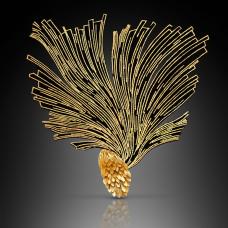 Po Mok Sang Guem (Korean Damascen 24K inlaid on Steel) 22k Brooch  and Neckpiece