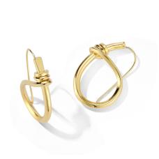 Hand fabricated earring in brass  finished with gold plate
