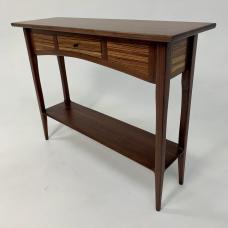 Sculpted Sofa Table in Walnut and Zebrawood