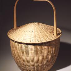 lidded brown ash basket