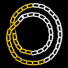 The Long Square Chain Necklace is cut from brass  formed and powder coated in 2 shades of yellow. The integrated design of the clasp  which simply slides flat  allows this necklace to be worn in any orientation to highlight the color of your choice.