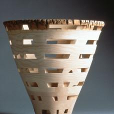 White ash; USA &amp;quot;(Window vessel&amp;quot; Series. Bandsawing  laminated  carving and disc sanding techs.