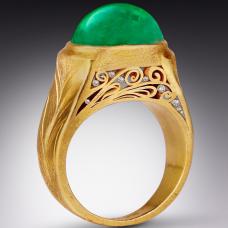 gold ring with green stone