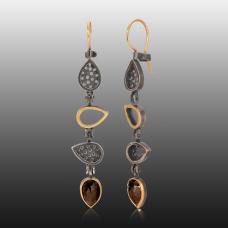 teared dangling earrings with drop shapes