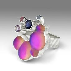 ring with stones and glass accent