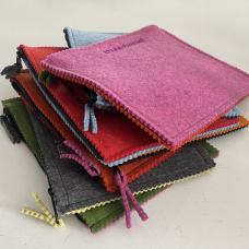 stack of felt zipper bags